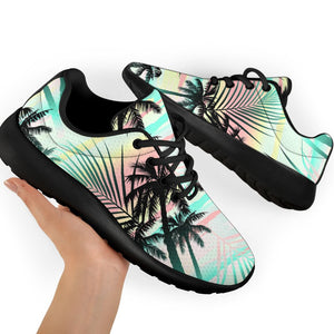 Pastel Palm Tree Pattern Print Sport Shoes GearFrost