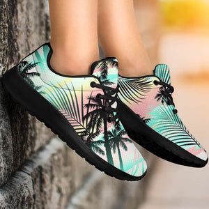 Pastel Palm Tree Pattern Print Sport Shoes GearFrost