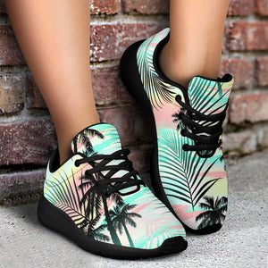 Pastel Palm Tree Pattern Print Sport Shoes GearFrost