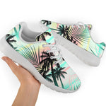 Pastel Palm Tree Pattern Print Sport Shoes GearFrost