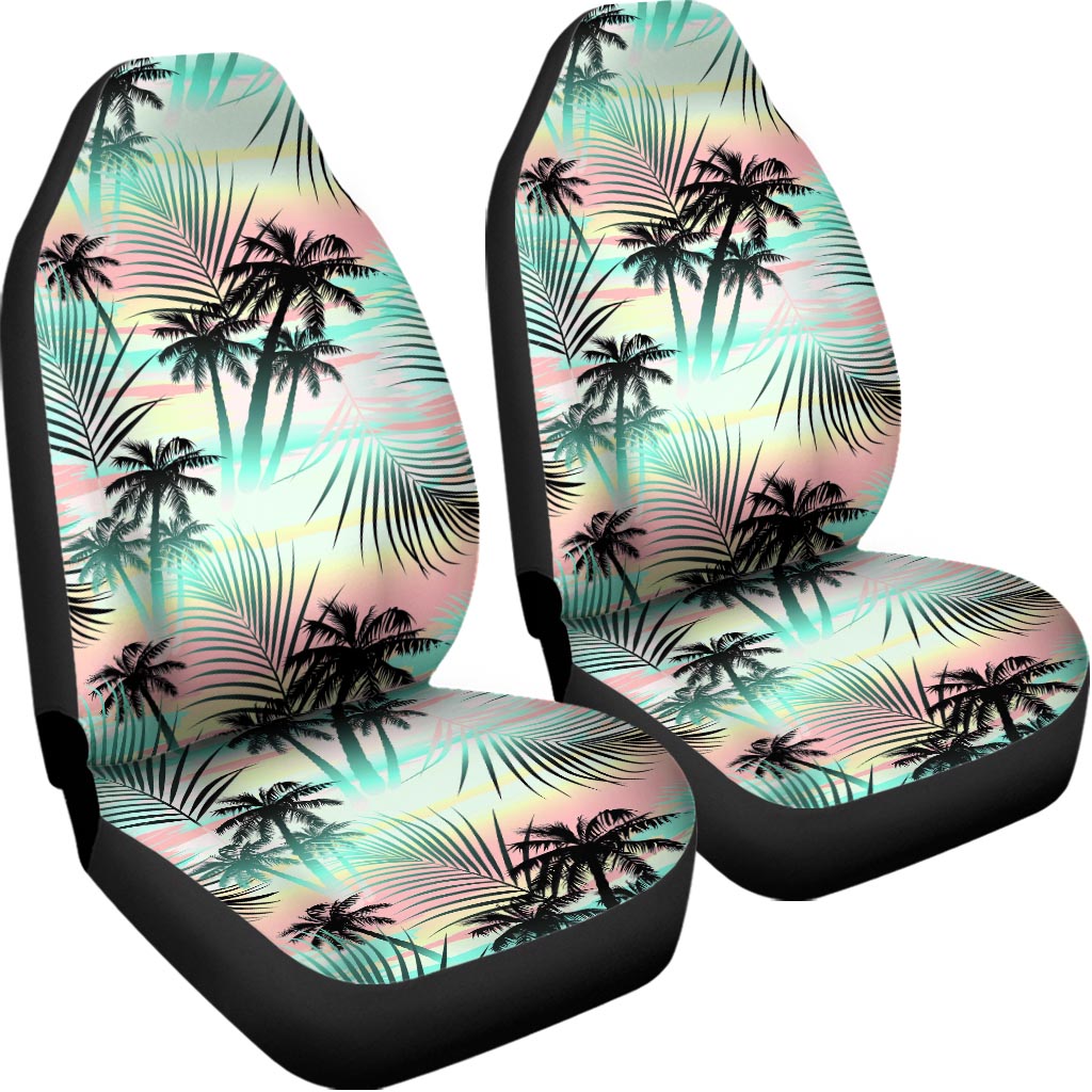 Pastel Palm Tree Pattern Print Universal Fit Car Seat Covers