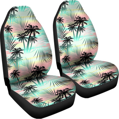Pastel Palm Tree Pattern Print Universal Fit Car Seat Covers