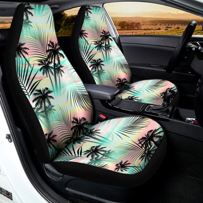 Pastel Palm Tree Pattern Print Universal Fit Car Seat Covers