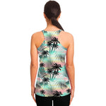 Pastel Palm Tree Pattern Print Women's Racerback Tank Top