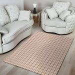 Pastel Pink And Black Tattersall Print Area Rug