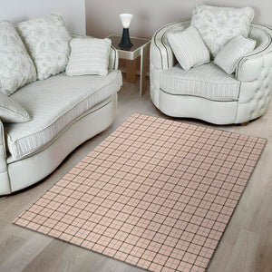 Pastel Pink And Black Tattersall Print Area Rug