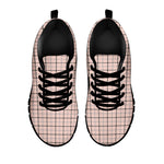 Pastel Pink And Black Tattersall Print Black Sneakers