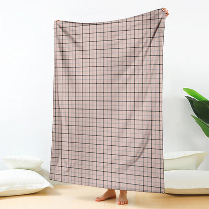 Pastel Pink And Black Tattersall Print Blanket