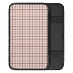 Pastel Pink And Black Tattersall Print Car Center Console Cover