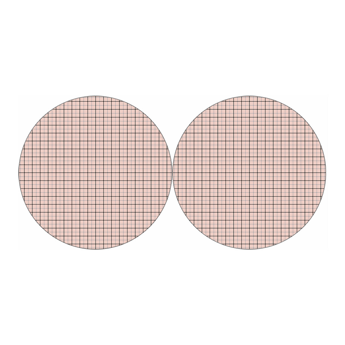 Pastel Pink And Black Tattersall Print Car Coasters