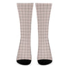 Pastel Pink And Black Tattersall Print Crew Socks