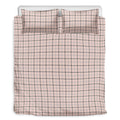 Pastel Pink And Black Tattersall Print Duvet Cover Bedding Set