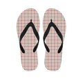Pastel Pink And Black Tattersall Print Flip Flops