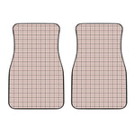 Pastel Pink And Black Tattersall Print Front Car Floor Mats