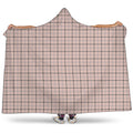 Pastel Pink And Black Tattersall Print Hooded Blanket