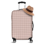 Pastel Pink And Black Tattersall Print Luggage Cover