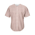 Pastel Pink And Black Tattersall Print Men's Baseball Jersey