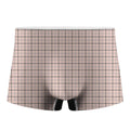 Pastel Pink And Black Tattersall Print Men's Boxer Briefs