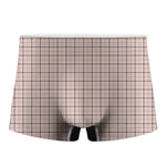 Pastel Pink And Black Tattersall Print Men's Boxer Briefs