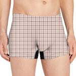 Pastel Pink And Black Tattersall Print Men's Boxer Briefs