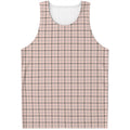 Pastel Pink And Black Tattersall Print Men's Tank Top