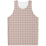 Pastel Pink And Black Tattersall Print Men's Tank Top