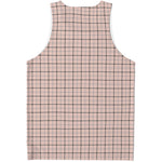 Pastel Pink And Black Tattersall Print Men's Tank Top