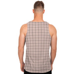 Pastel Pink And Black Tattersall Print Men's Tank Top