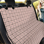 Pastel Pink And Black Tattersall Print Pet Car Back Seat Cover