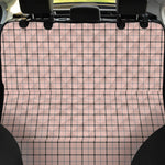 Pastel Pink And Black Tattersall Print Pet Car Back Seat Cover