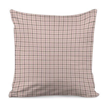 Pastel Pink And Black Tattersall Print Pillow Cover