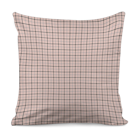 Pastel Pink And Black Tattersall Print Pillow Cover