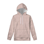 Pastel Pink And Black Tattersall Print Pullover Hoodie