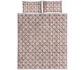 Pastel Pink And Black Tattersall Print Quilt Bed Set