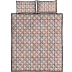 Pastel Pink And Black Tattersall Print Quilt Bed Set