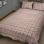 Pastel Pink And Black Tattersall Print Quilt Bed Set