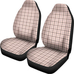 Pastel Pink And Black Tattersall Print Universal Fit Car Seat Covers