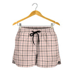 Pastel Pink And Black Tattersall Print Women's Shorts