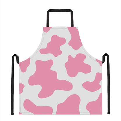 Pastel Pink And White Cow Print Apron