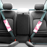Pastel Pink And White Cow Print Car Seat Belt Covers