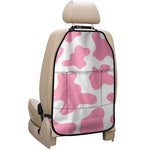 Pastel Pink And White Cow Print Car Seat Organizers