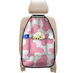 Pastel Pink And White Cow Print Car Seat Organizers
