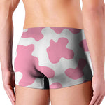 Pastel Pink And White Cow Print Men's Boxer Briefs