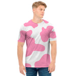 Pastel Pink And White Cow Print Men's T-Shirt