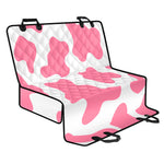 Pastel Pink And White Cow Print Pet Car Back Seat Cover