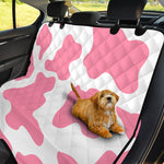 Pastel Pink And White Cow Print Pet Car Back Seat Cover