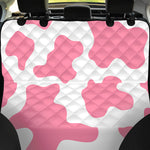 Pastel Pink And White Cow Print Pet Car Back Seat Cover