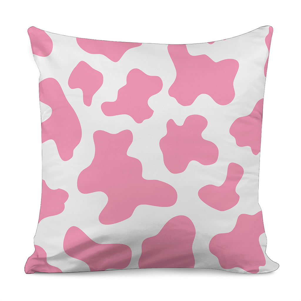 Pastel Pink And White Cow Print Pillow Cover