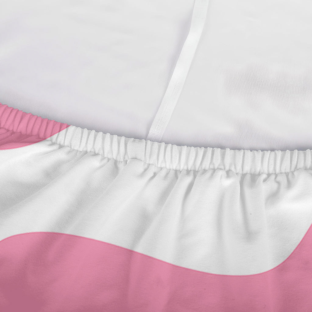 Pastel Pink And White Cow Print Sofa Cover