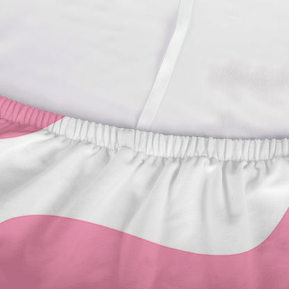 Pastel Pink And White Cow Print Sofa Cover